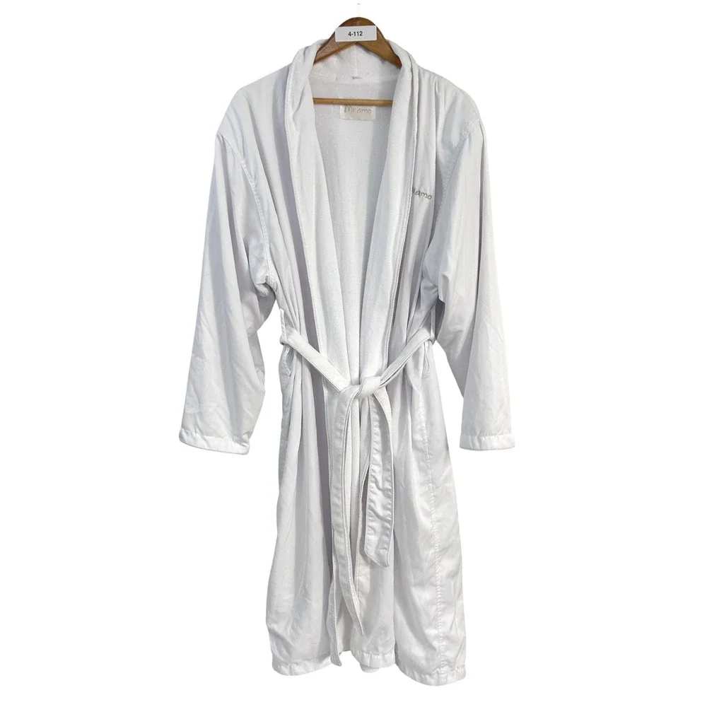 Mii Amo Spa Robe Sedona Terry Lined One Size White Luxury Resort Bathrobe OSFM